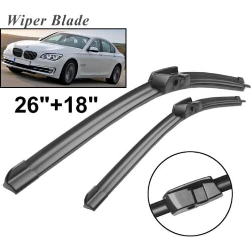 Okowiper LHD Front Wiper Blades For BMW 7 Series F01 2008 - 2015 Windshield Windscreen Front Window 26"+18"