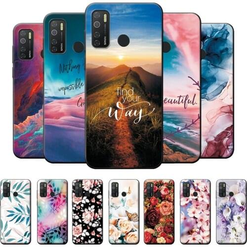 6.6" For Tecno Spark 5 Case Tecno Spark 5 Bumper Soft TPU Silicone Cover For Tecno Spark 5 Case Scenery Flower Back Cover Coque