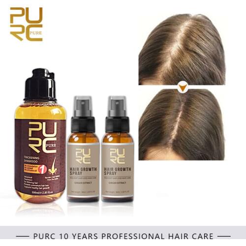 PURC Hair Growth Spray Prevent Hair Loss Scalp Treatments Thicken Hair Shampoo Set Beauty Health Hair Care
