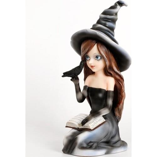 Witch Figurines Fairy Witch Statue Of The West Figurine Fairy Garden Halloween Theme Gift Home Decoration And Collectibles Fairy