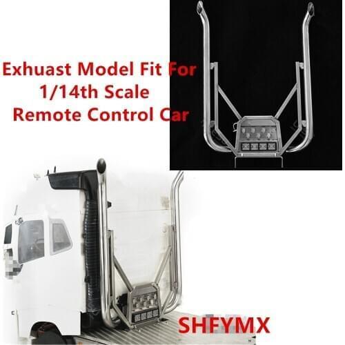 Tamiya Tractor Truck Metal Exhaust Pipe W/ Light Line Mount Set Fit For 1/14th Scale Remote Control Car Volvo FH16 56360 Actros