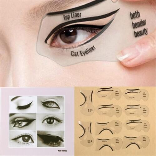 Cat Smokey Eyeliner Stencil Eye Shadow Guide Makeup Simple Tool Set
