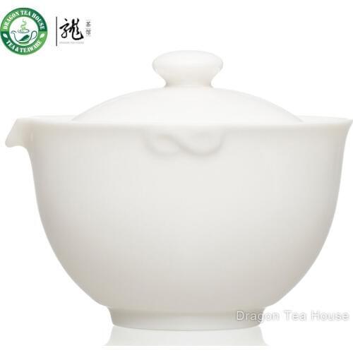 High Quality Gaiwan Fine Pure White Jade Porcelain China KungFu Gaiwan 155ml