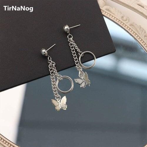 Hip-Hop Punk Rock Retro Butterfly Earrings Sweet Personality Chain Earrings Women Jewelry Gift Sell Like Hot Cakes