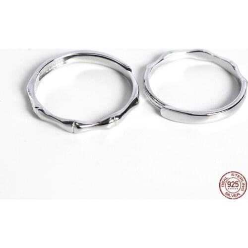 LKO Genuine 925 Sterling Silver Animal Butterfly Bamboo Opening Finger Ring For Lovers Women Sterling Silver Jewelry Gift Ring