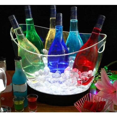 4/8L Transparent Ice Cube Storage Bucket Ice Chiller Cooler Beer Win Bucket Container For Wine Champagne Beer Party Bar Tools