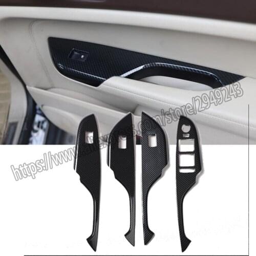 ABS Carbon Fiber For Cadillac SRX 2010-2015 Window Lock Lift Panel Trim Frame 4pcs