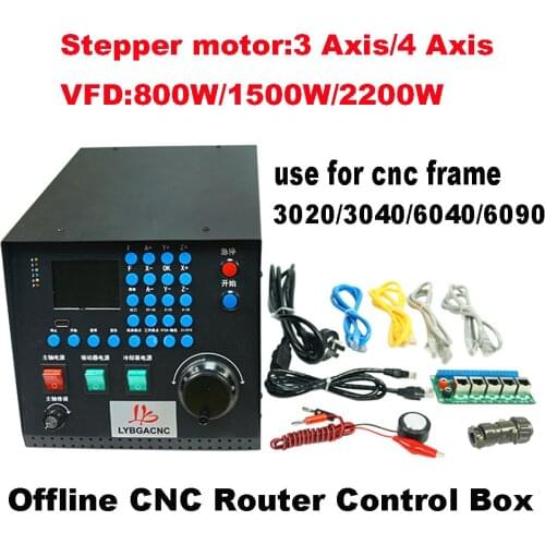 Offline CNC Router Control Box independent 4 axis off line Controller VFD 800W 1500W 2200W for upgrade DIY Engraving machine