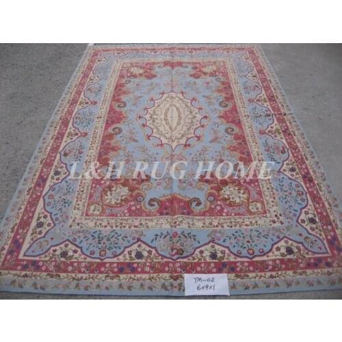 Free Shipping 6'X9' French Aubusson Rug, 100% hand woven New Zealand woolen rug--Light Purple field
