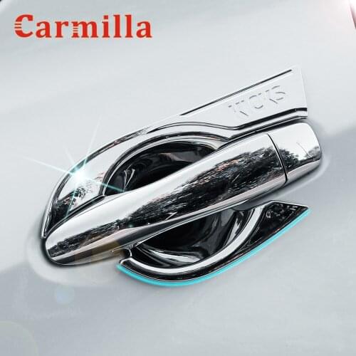 Carmilla Car Door Handle Bowl Side Door Bowl Protector Trim Sticker for Nissan Kicks 2017 - 2021 ABS Chrome Exterior Accessories