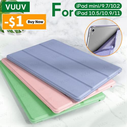 PU Leather Silicone Case For iPad Air 4 3 2 1 Mini 5 Funda For iPad Pro 11 9.7 6th 5th 10.2 7th generation Case For iPad 8th