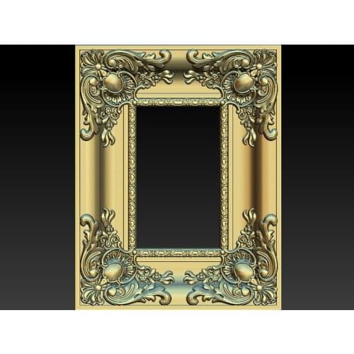 Decor frame 3D model relief for cnc or 3D printers in STL file format - home decor digital file frame stl model