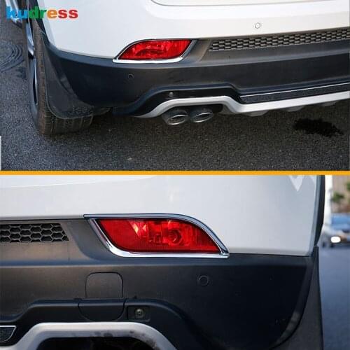For Jeep Compass 2017 2018 2019 2020 Chrome Rear Fog Light Lamp Cover Trim Tail Foglight Frame Trims Car Styling Accessories