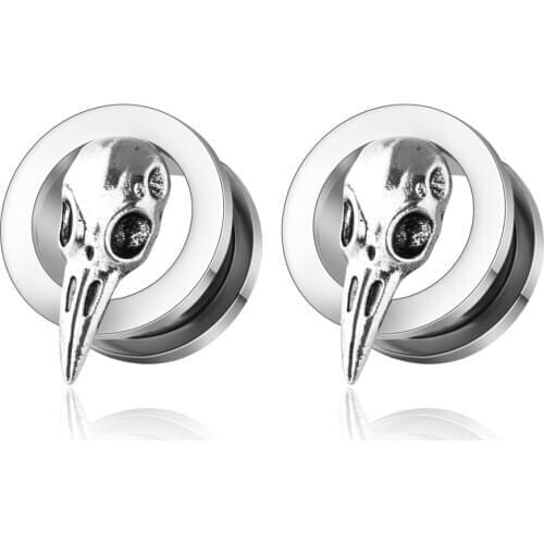 JUNLOWPY Black Gold Plated Stainless Steel Screw Fit Ear Plug Gauges Flesh Tunnels Eyelet Stretcher Body Piercing jewelry