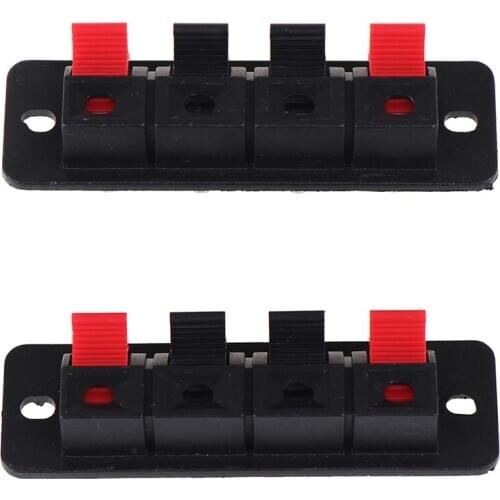 2Pcs 4 Positions Connector Terminal Push In Jack Spring Load Audio Speaker Terminals Breadboard Clip Hot Sale