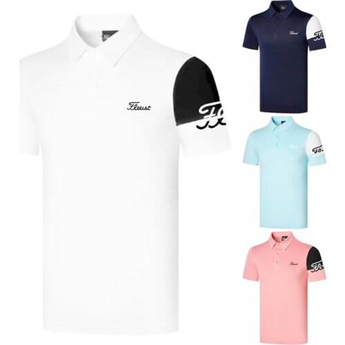 Multicolor Golf Apparel Quick Dry Polo Mens Short Sleeve T-shirt Sweat Wicking and Breathable Outdoor Sportswear