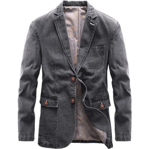 Men blazers Casual slim fit Brand denim blazer men fashion Spring Autumn thin Business high quality men suit jackets