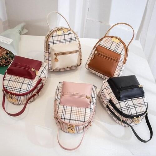 2021 new backpack Classic trend Mini Plaid Backpack The single shoulder bag backpacks for women PU backpack purse
