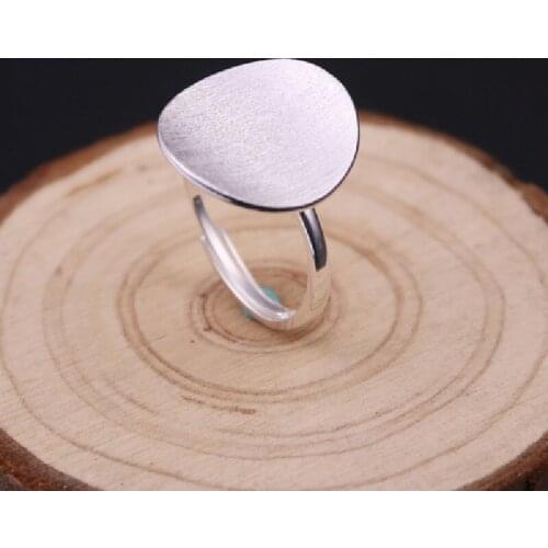 New Style 925 Silver Ring Korean Version Of Simple Curved Surface Frosted Opening Ladies Sterling Silver Ring