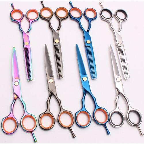5.5 inch 16cm Customized Logo JP Stainless Hairdressing Scissors Cutting Shears Thinning Scissors Hair Scissors Barber