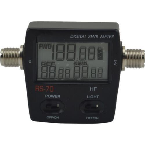 Professional RS70 Digital SWR Power Meter 1.6-60 Mhz HF 200W For 2 Way Radio High Accuracy M Type Connector Shortwave Meter