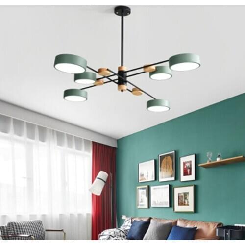 Nordic net red personality modern minimalist living room lamp LED suction dual-use creative wood art dining room bedroom lamp