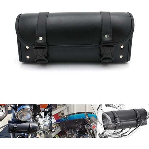 Mooreaxe Pu Leather Saddlebags For Motorcycle Sissy Bar Fork Tube Bar Tool Bag Back Seat Bag Handlebar Bag Waterproof Storage