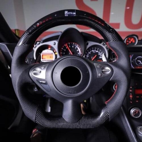 Carbon Fiber LED Shift Lights Display Steering Wheel Suede Fit for Nissan 370z 2009 2010 2011 2012 2013-2020 Car Accessories