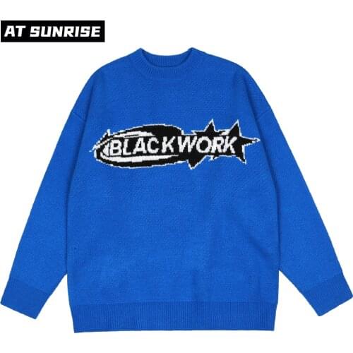 2021 Men Women Hip Hop Streetwear Harajuku Sweater Vintage Retro letters Sweater Knitted Sweater winter Cotton Pullover Unisex