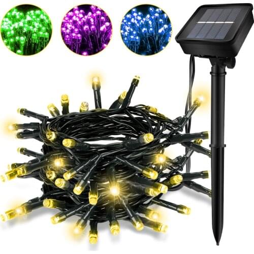 Solar Outdoor Light String LED Waterproof Fairy Lights Garland Decoration Solar Powered Lamp for Wedding Holiday Lighting 5-32M