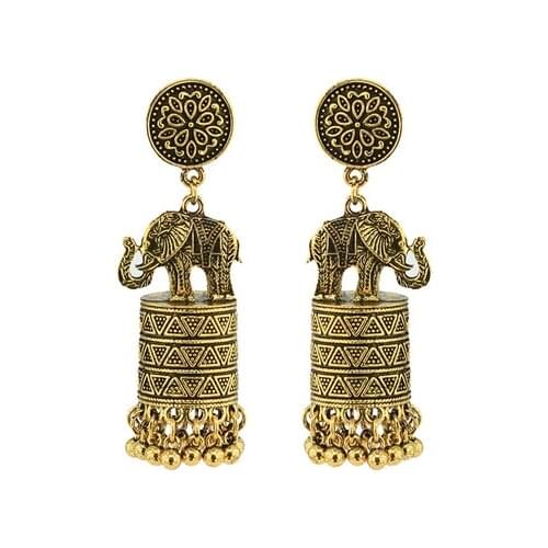 Vintage Asymmetric кольца Round Disc Thai Gold Color Hoop Earring Tassel Chain Earrings Ear Jewelry For Women Jewelry Gift