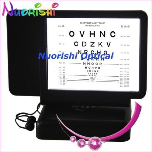 W094 Led Illuminated Letters Near Vision Chart 40cm Double-side Reading Visual Acuity Chart Back With Amsler Grid