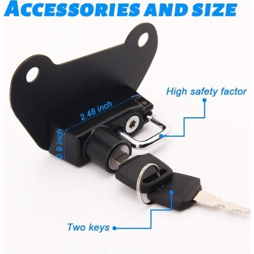 Motorcycle Anti-theft Security Helmet Lock Alloy Black Mount Hook with 2 Keys for Indian Scout/Sixty 2015 2016 2017 2018