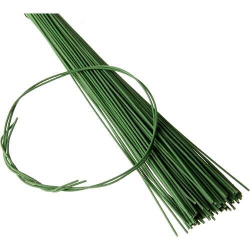 Dophee 100PCS Paper Covered Wire 2.3mm/0.09Inch Diameter 60cm Long Iron Wire Used for DIY Nylon Stocking Flower Making Art Craft