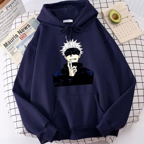 Jujutsu Kaisen Anime Satoru Gojou Printed Women Sweatshirt Cartoons Warm Hooded Harajuku Autumn Hoodies Fashion Loose Tracksuit