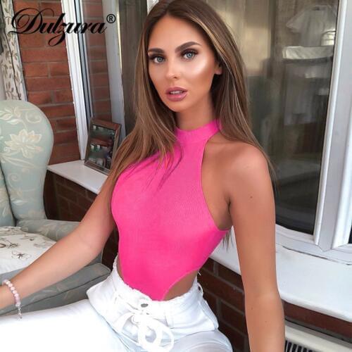Dulzura 2019 summer women bodysuit sleeveless skinny elegant sexy streetwear festival party club clothes body one piece rompers