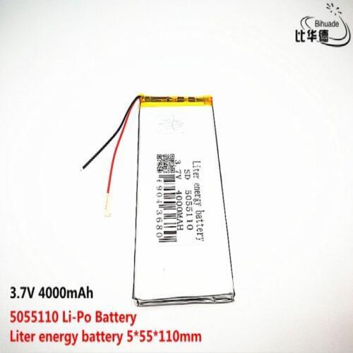 10pcs Liter energy battery Good Qulity 3.7V,4000mAH 5055110 Polymer lithium ion / Li-ion battery for tablet pc BANK,GPS,mp3,mp4