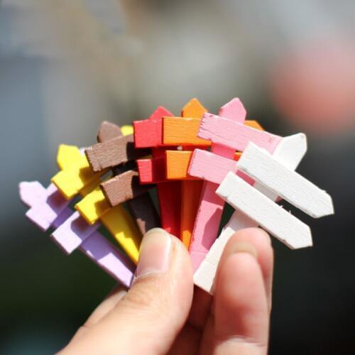 10PCS Mini Miniature Wood Fence Signpost Craft Garden Decor Ornament Plant Pot Micro Landscape Bonsai DIY Dollhouse Fairy