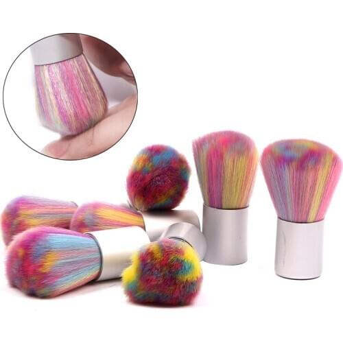10 Pcs Popular Round Small Nail Brush UV Gel Dust Cleaning Brushes Make Up Brush Colorufl Soft Brushes Nail Art Manicure Tools