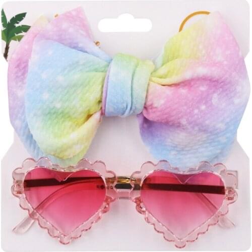 2 Pcs Newborn Photography Props Sunglasses+Headband Set Baby Infants Photo Hair Band Eyewear Sun Glasses Kit