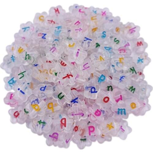 7-11mm 10-50Pcs Colorful transparent Matting Acrylic Sunflowers Letter Beads Loose Spacer Beads for Jewelry DIY Handmade