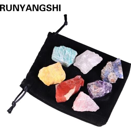 7pcs/set Yoga Energy Stone Chakra quartz Irregular Reiki Healing Crystals Natural Crystal seven chakras Home decor Gift
