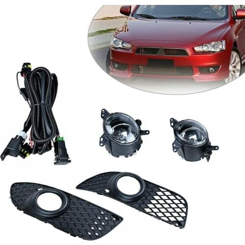 8321A463 Car Clear Lens Front Bumper Fog Light Lamp Cover Grille Wiring Harness Fit for Mitsubishi Lancer 2008-2012 2013 2014