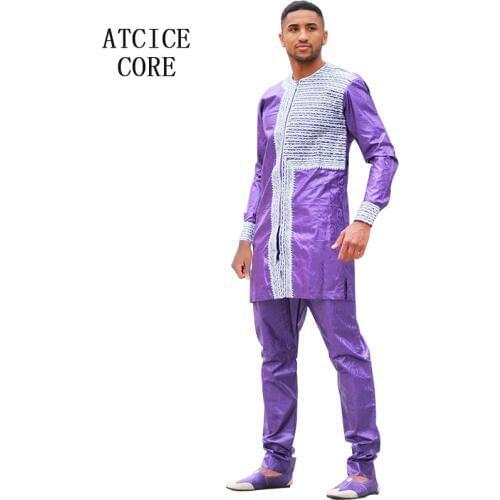 African dress for man bazin riche embroidery design top with pants
