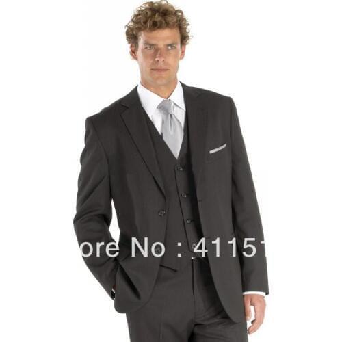 Free shipping!custom made cheap men dress/Wedding groom wear Bridegroom men suits/Best man Suits Tuxedos/dark gray party suits