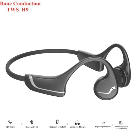 Bluetooth 5.0 H9 Wireless Headphones Bone Conduction Earphone Outdoor Sport Headset with Microphone Handsfree Headsets