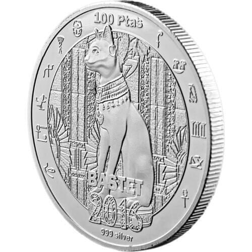 Egyptian Mythology Cat Goddess Bastet Coin Silver Plated Commemorative Coins Home Decor