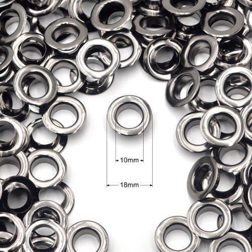 KALASO 30sets 10mm Pure Brass Material Gun Black Grommet Eyelet With Washer Fit Leather DIY Craft Shoes Belt Cap