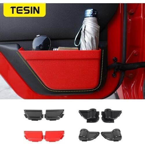 TESIN Stowing Tidying Car Front Rear Door Net Pocket Storage Box Organizer For Jeep Wrangler JK 2011-2017 2\4 Door Accessories