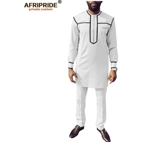 African Men Clothing Set Dashiki Shirts and Ankara Pants Tracksuit Casual Tribal Attire Blouse Coats AFRIPRIDE A1916072
